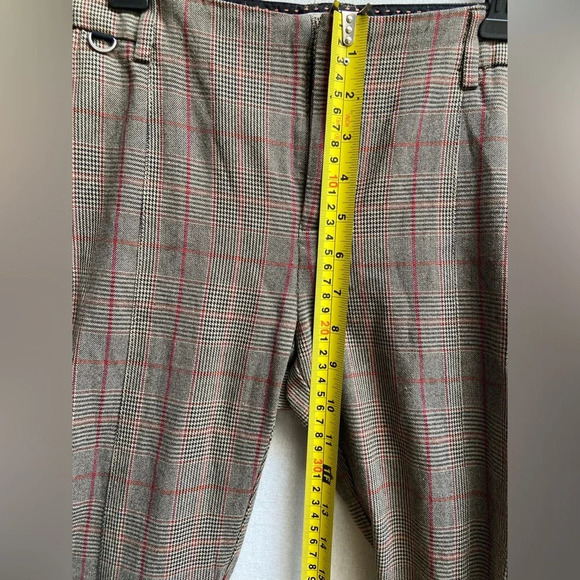 Anthropologie Houndstooth Grid Plaid taper trouser pants Sz 8 - Picture 10 of 12